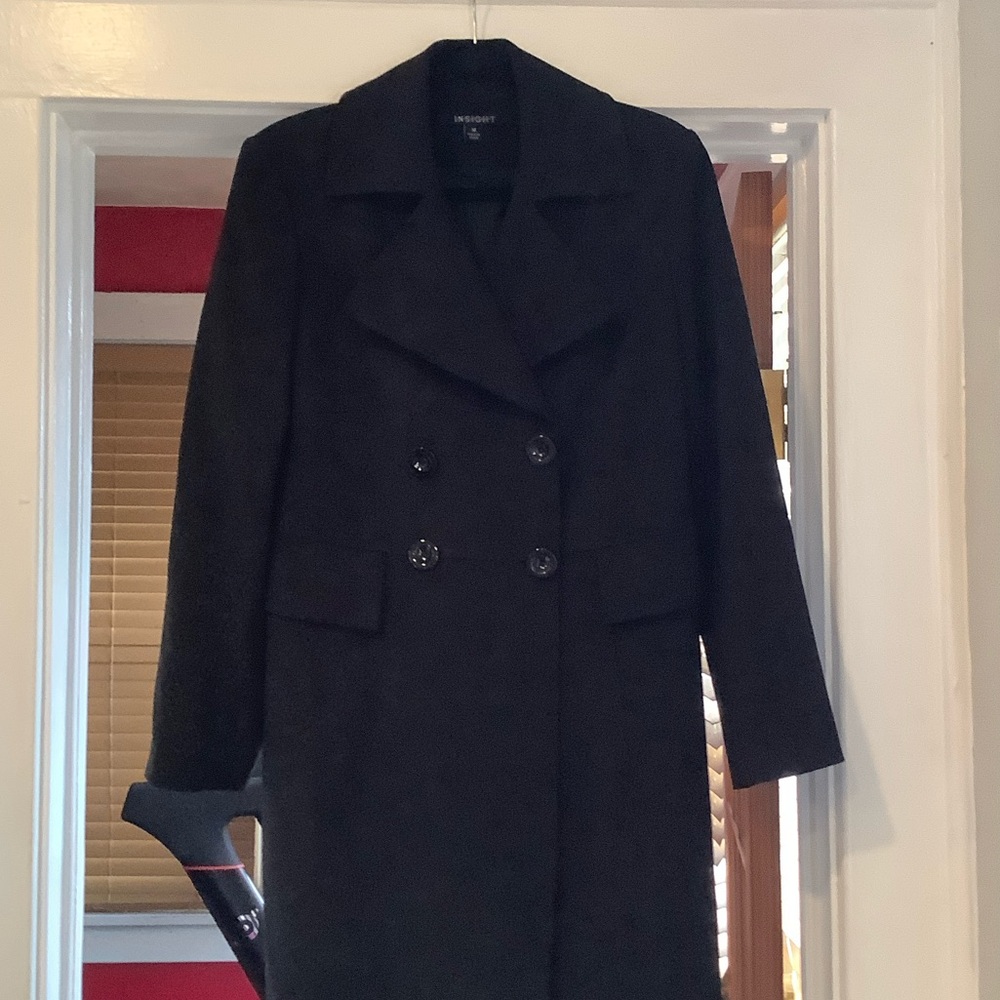 Insight Black Double-Breasted Pea Coat